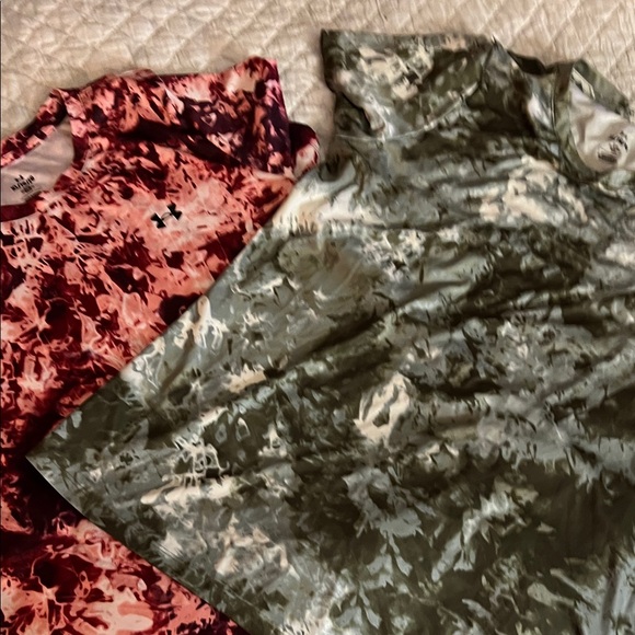 Under Armour Tops - Under Armour Red and Green Camouflage Tees